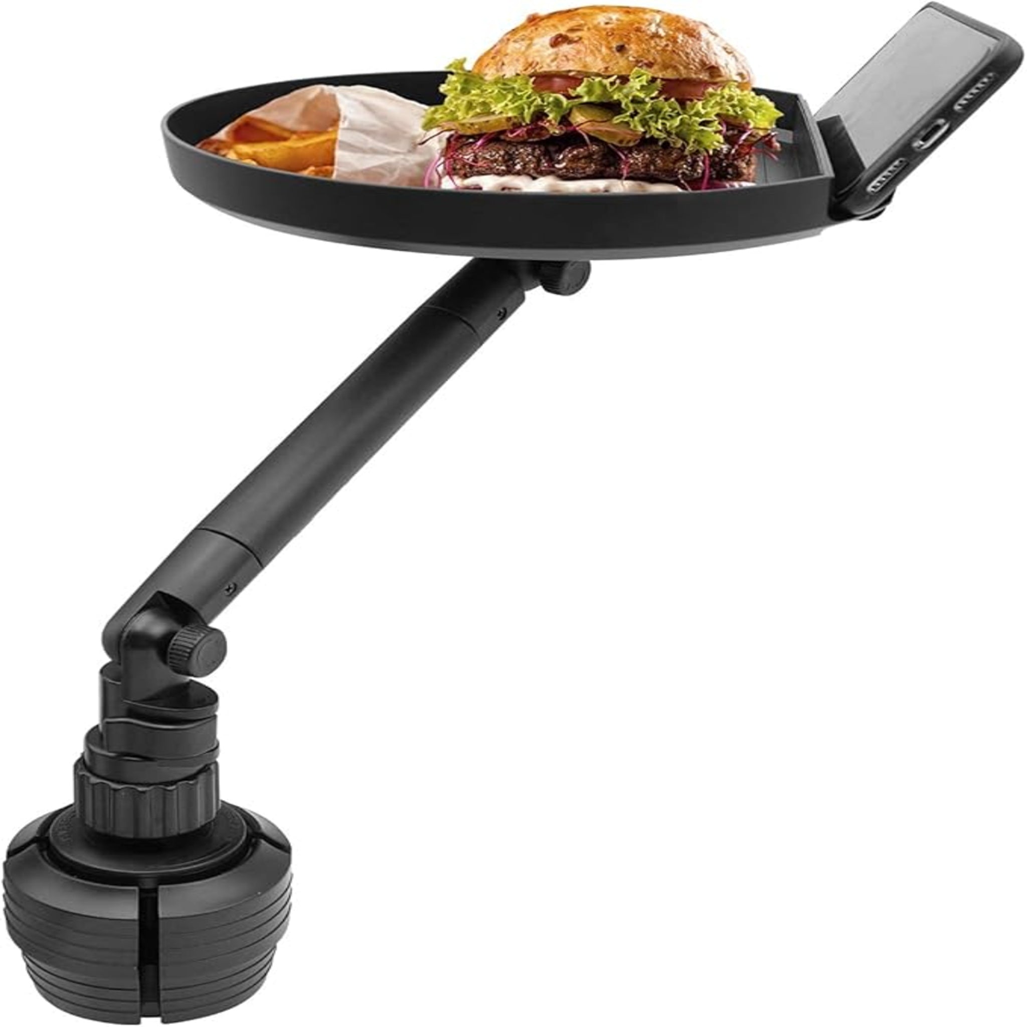 Car Cup Holder Food Tray – 3-in-1 Swivel Drink, Snack & Phone Organizer